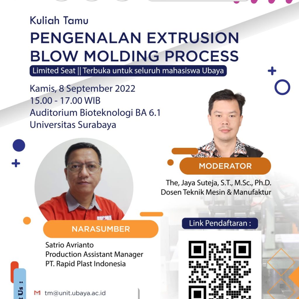 Kuliah Tamu Pengenalan Extrusion Blow Molding Process Teknik Mesin Dan Manufaktur